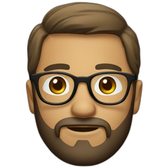 MAN BEARED  WITH GLASSES emoji