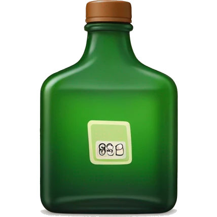 green square bottle with brown label emoji
