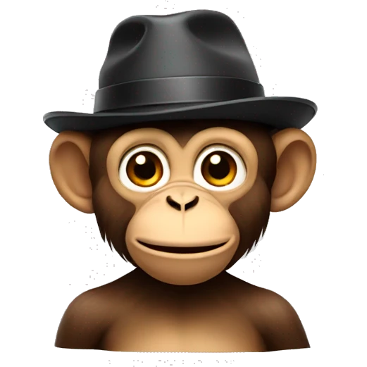 Monkey wearing a hat emoji