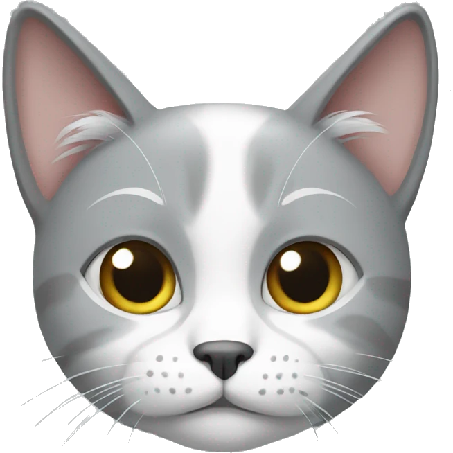 Grey and white cat emoji