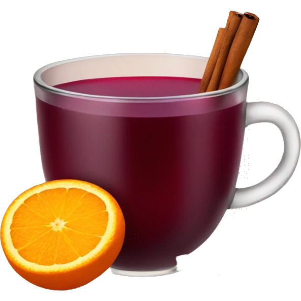 cup of mulled wine with spices and orange emoji