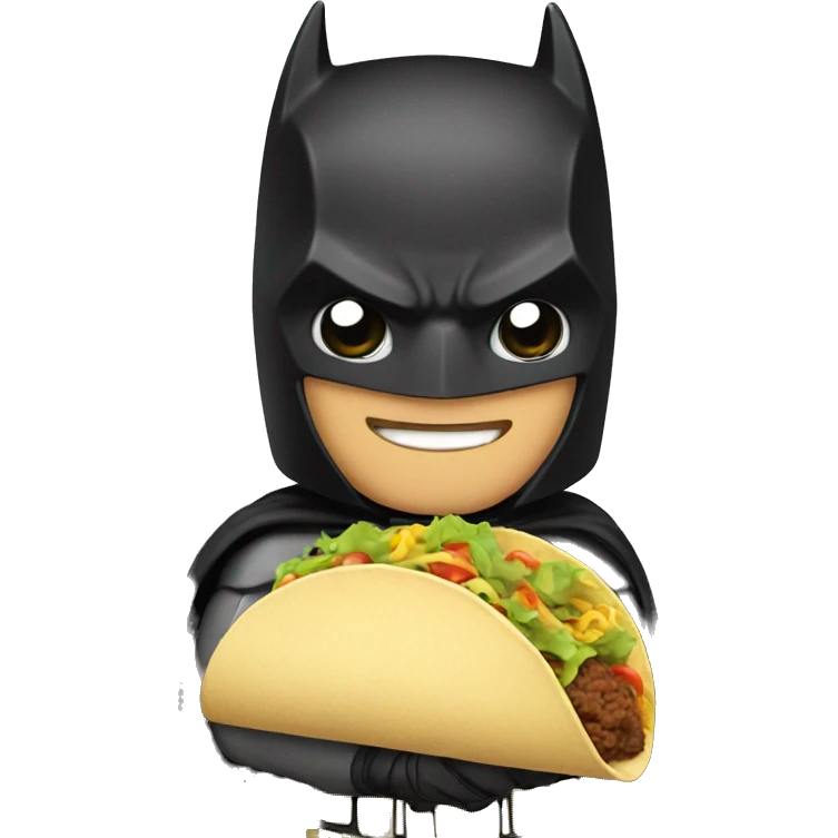 Batman holding a taco emoji