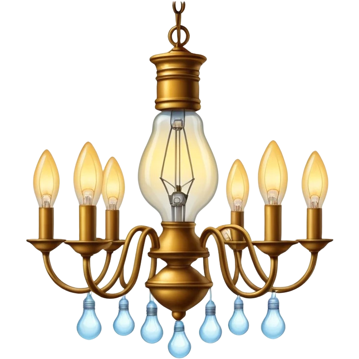 light bulb on a chandelier emoji