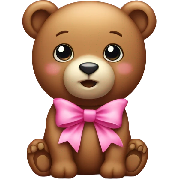 Cute bear with pink bow  emoji