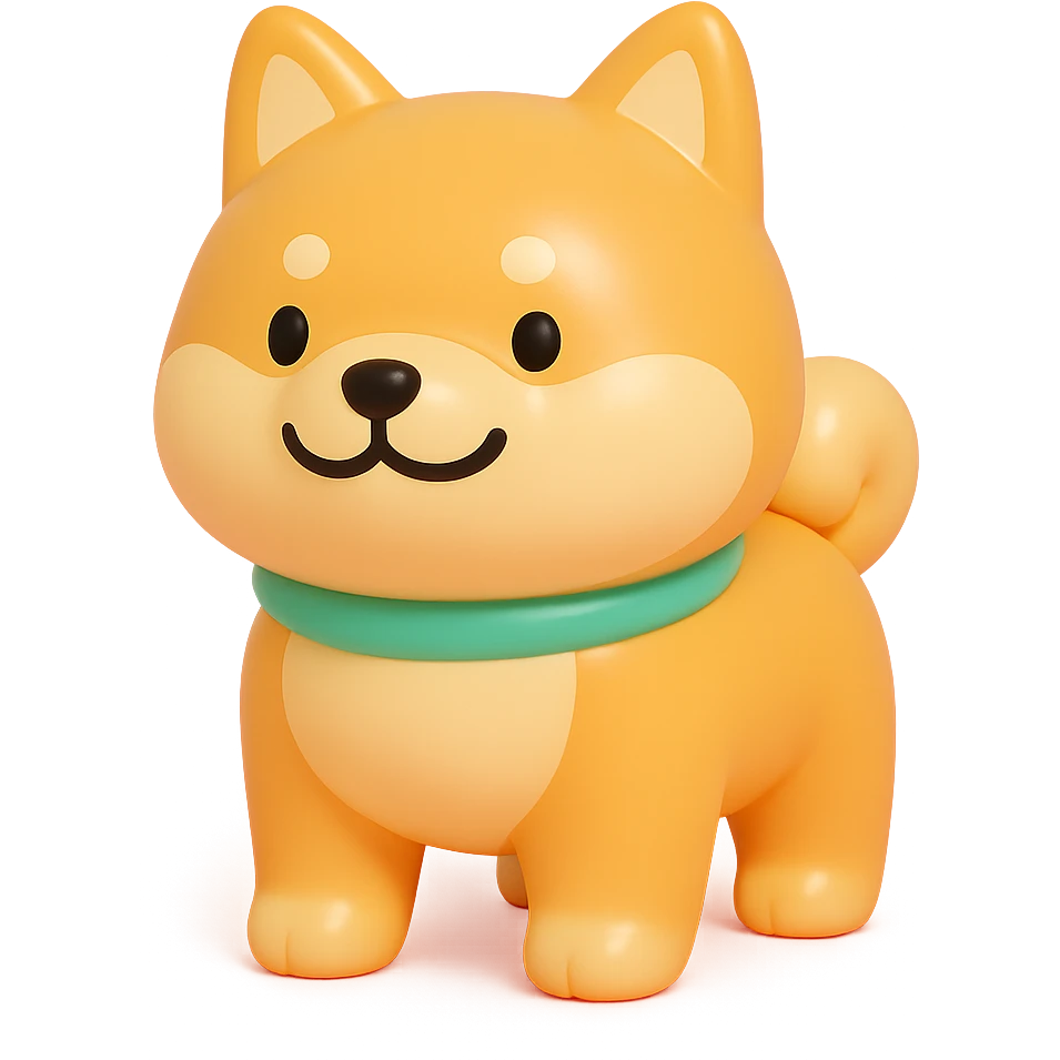 shiba inu, smiling emoji