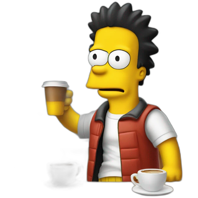 Bart Simpson tomando café  emoji