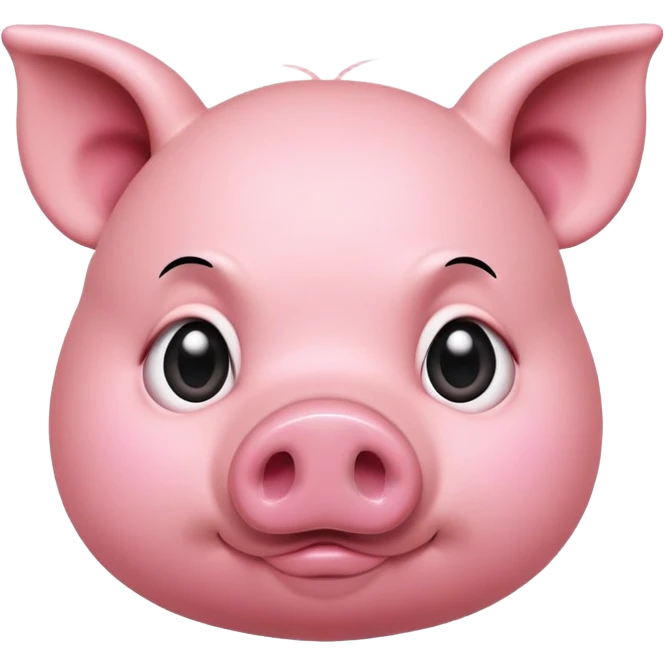 piggy with suspicious eyes, raised eyebrow  emoji