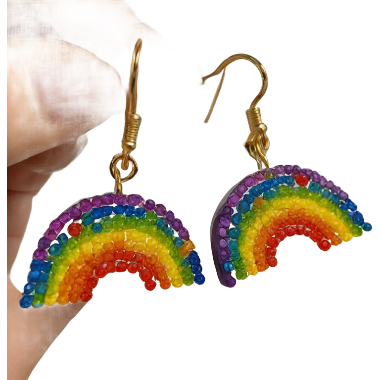 rainbow earrings emoji