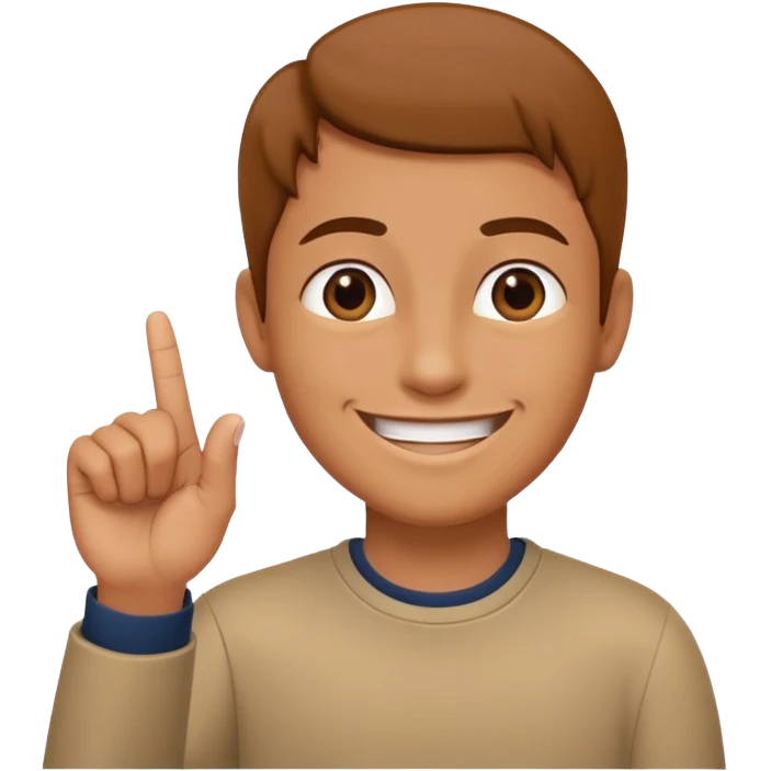 In the fourth image in the right hand of person there should be only the index finger upward emoji