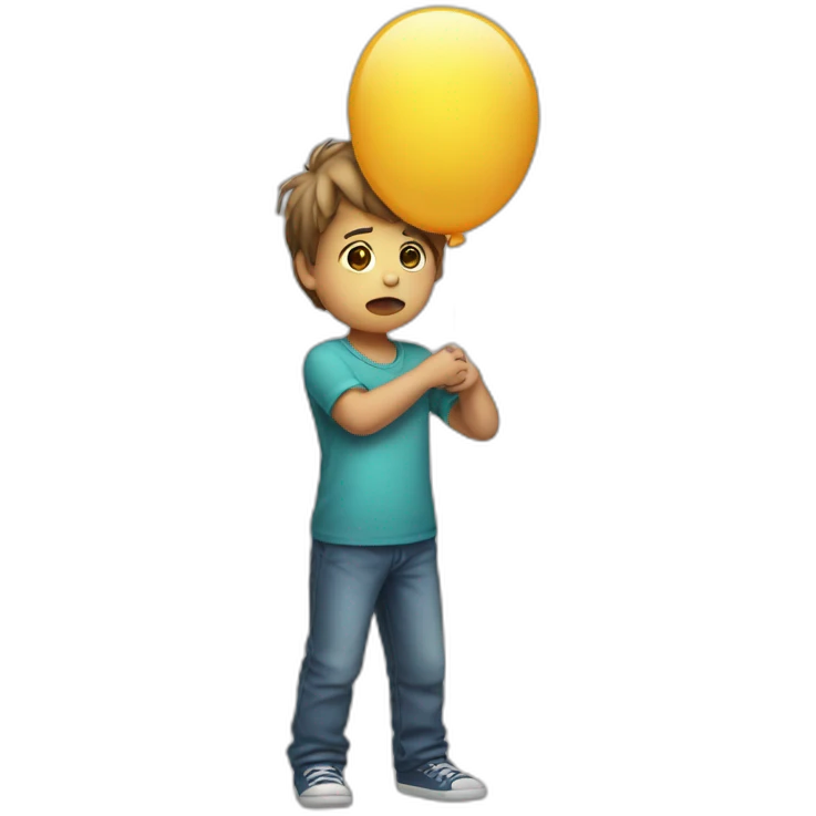 sad kid holding a ballon that just popped emoji
