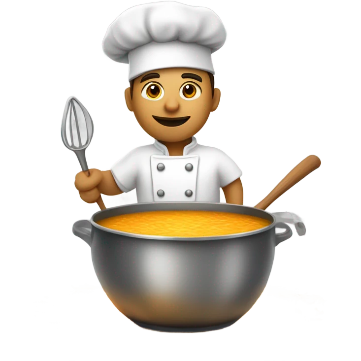 chef cooking while standing in a pot of soup emoji