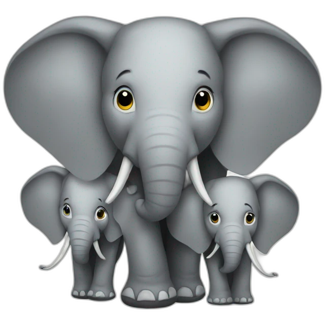 Three heads elephant emoji