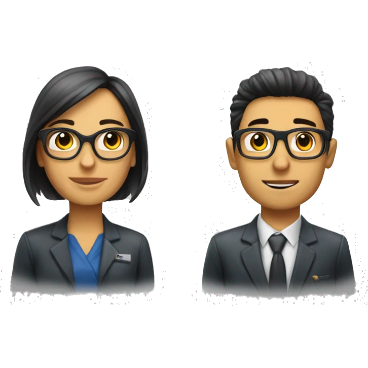 Recepcionistas moreno y gafas emoji
