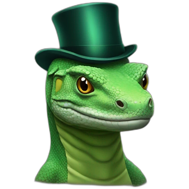 Komodo with top hat emoji