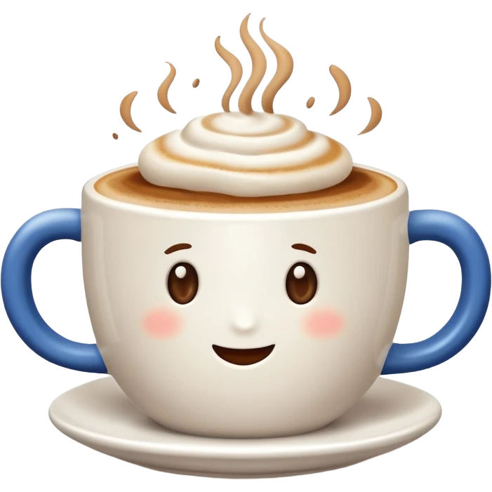 Cappuccino in giant white mug without a face on it emoji