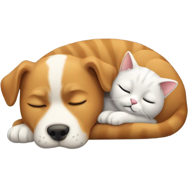 Cat and dog napping  emoji