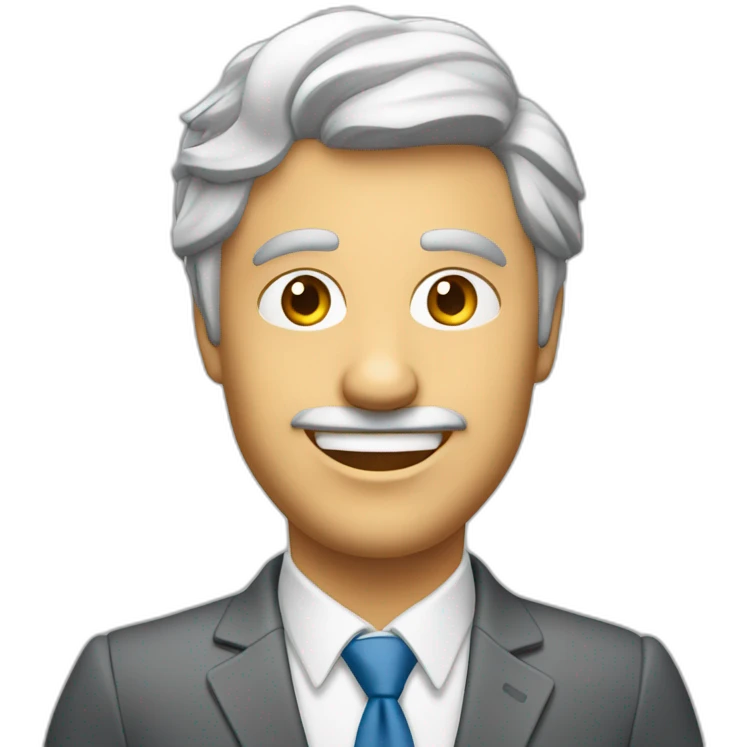 Smiling réal estate agent with a graying bearb emoji