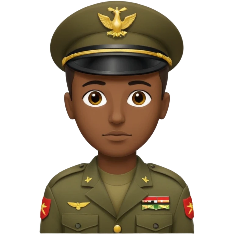 
portrait of an Iraqi soldier, from head to chest, with a neutral expression emoji