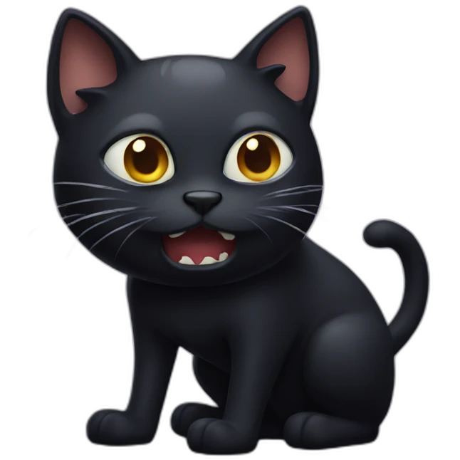 scary spooky black cat emoji