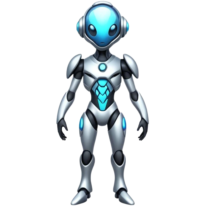 Shiny Futuristic Fakemon-Pokemon-Digimon-Spectrobes-fusion, full body emoji