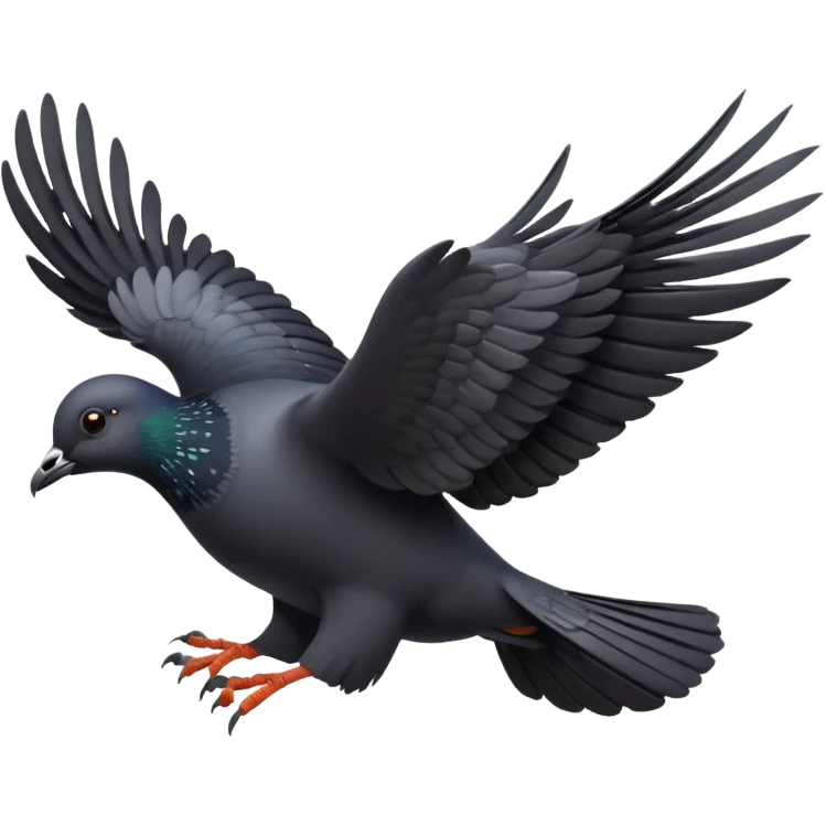 black pigeon flying emoji