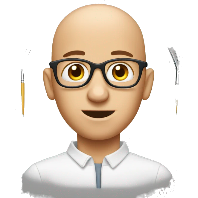 bald nerd with tweezers emoji