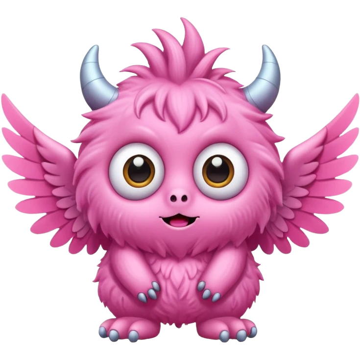 Pink cute  monster with wings emoji