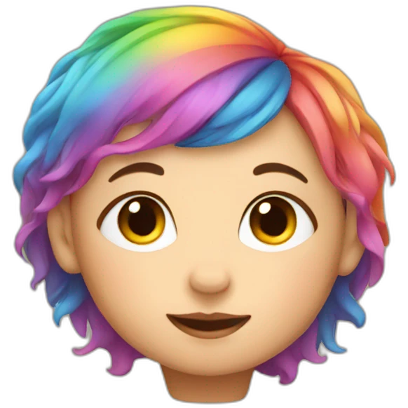 Newborn with rainbow hair emoji