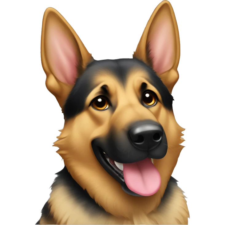 german shepherd mix with tongue out ears to the side emoji