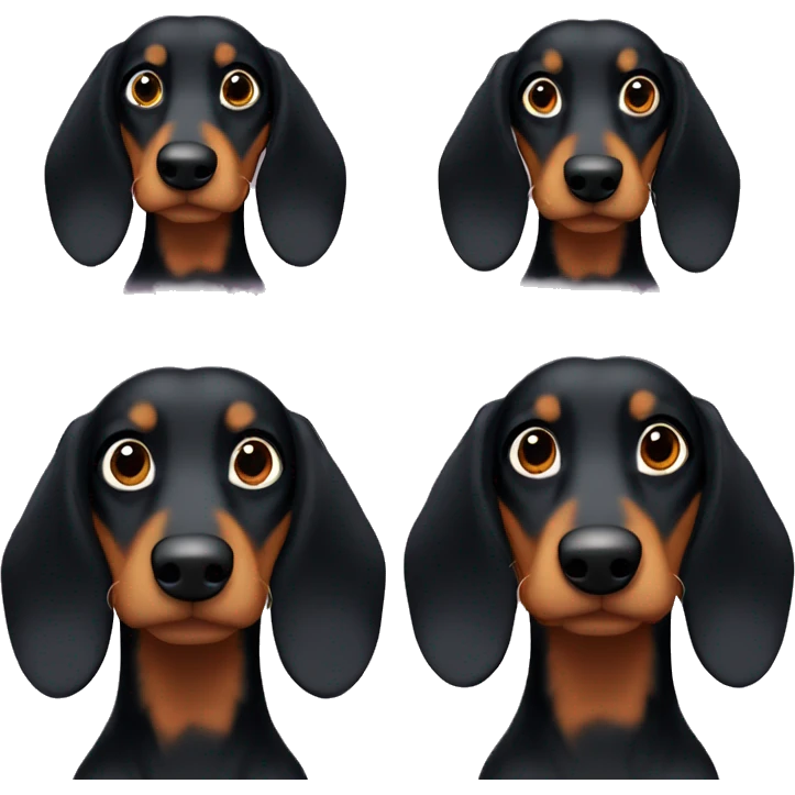 Two black long hair dachshunds together  emoji
