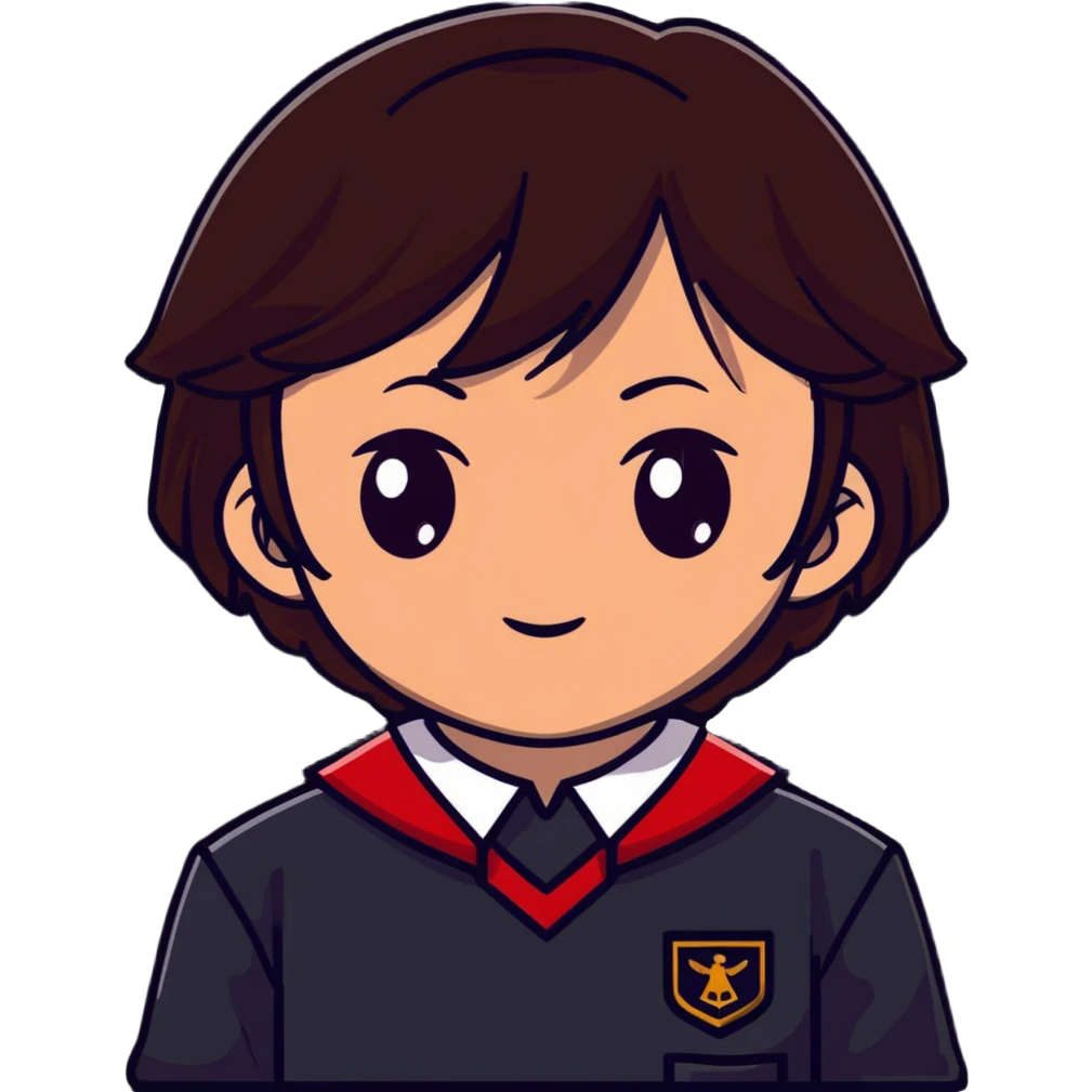 Ayanokoji with cold, expressionless face, sharp brown eyes, dark brown hair, red school uniform, serious vibe emoji