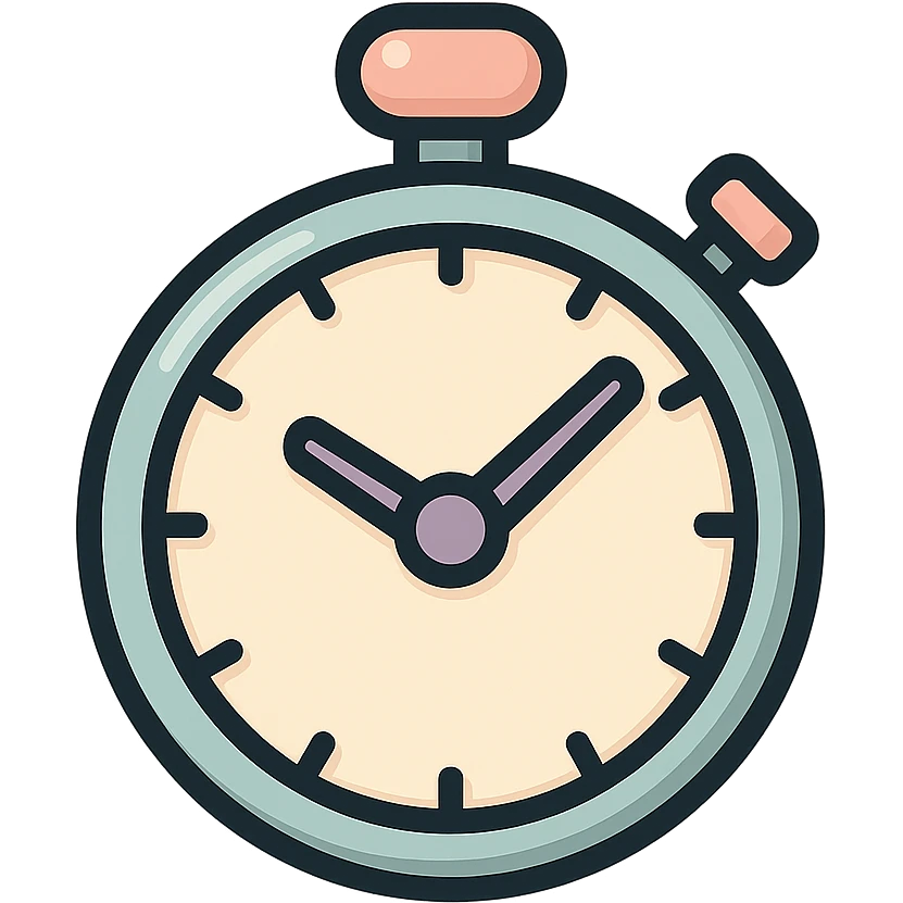 sports timer analog stopwatch icon-color-outlined style detailed shading thin clean outlines soft rounded features pastel palette #98B5BC #B5B3C1 #C9A3C9 #E4C0CA #F7DCD1 #F7C0AA Japanese pop art sticker look highly detailed vector clarity soft lighting subtle shadows transparent background emoji