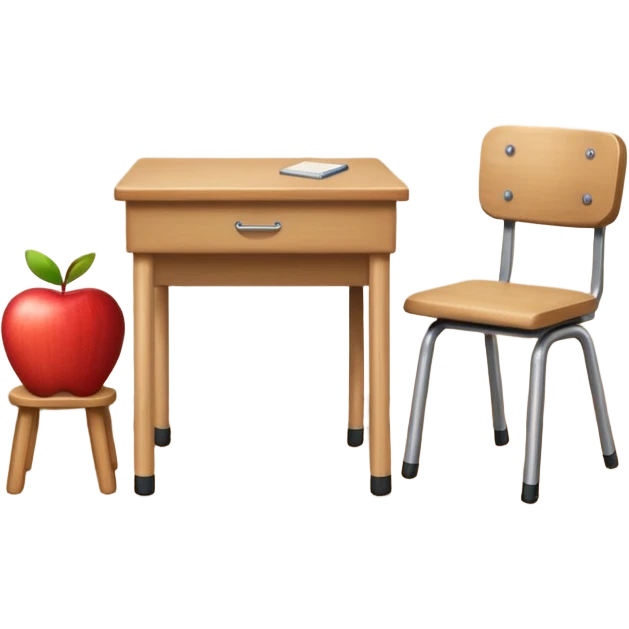 very simple classroom interior with one desk and one chair, only window visible, no apple, no blackboard, simple background emoji