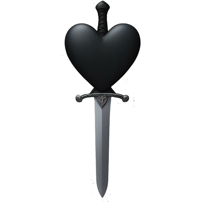 Black heart with sword emoji