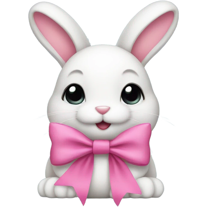 A bunny with a pink bow emoji
