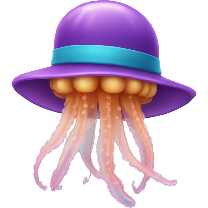 Jellyfish wearing hat emoji