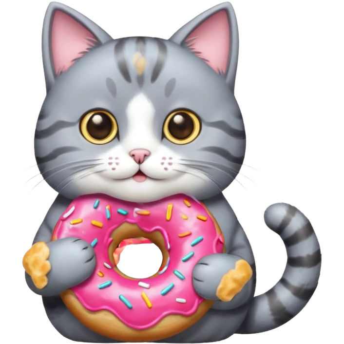 cat grey donut emoji