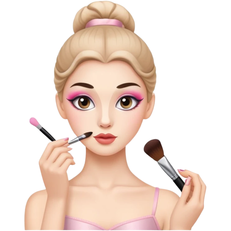 ballerina doing her makeup emoji