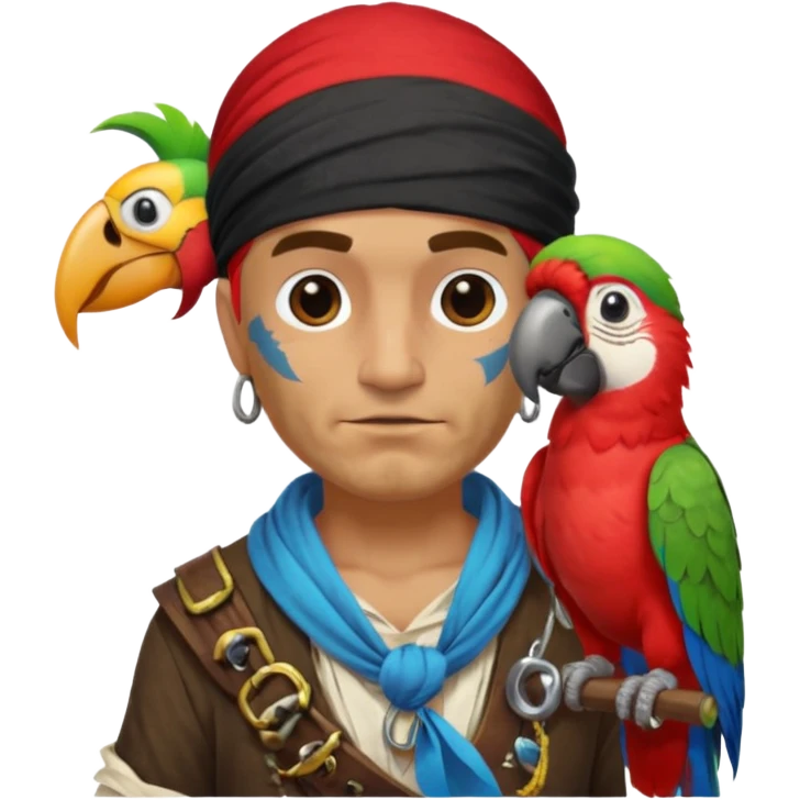 pirate and parrot emoji