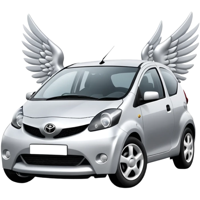 2008 Toyota Aygo Silver with Wings and Halo emoji