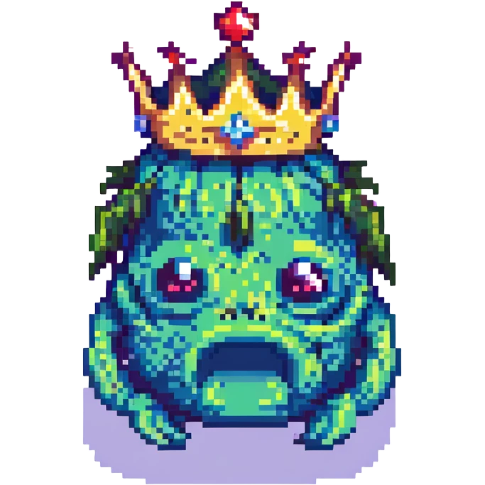 slime monster with a crown emoji