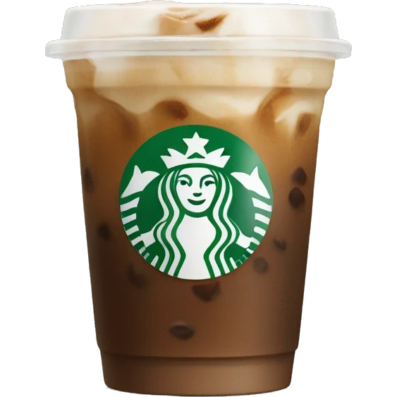 Starbuck ice coffee with ice cubes emoji