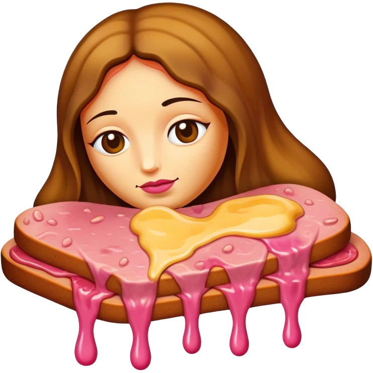  SPAM meat melted pink dripping sauce monalisa monster emoji