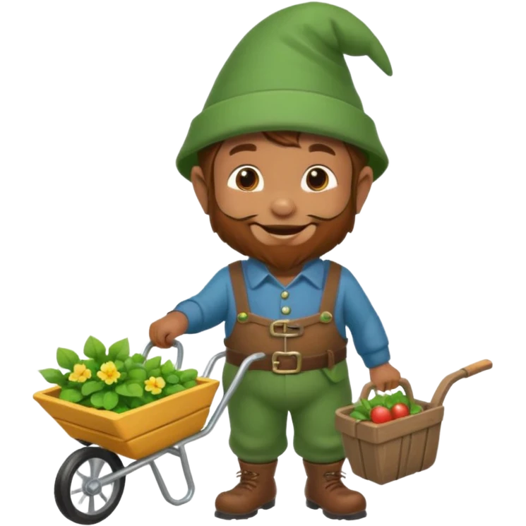 gnome with wheelbarrow emoji