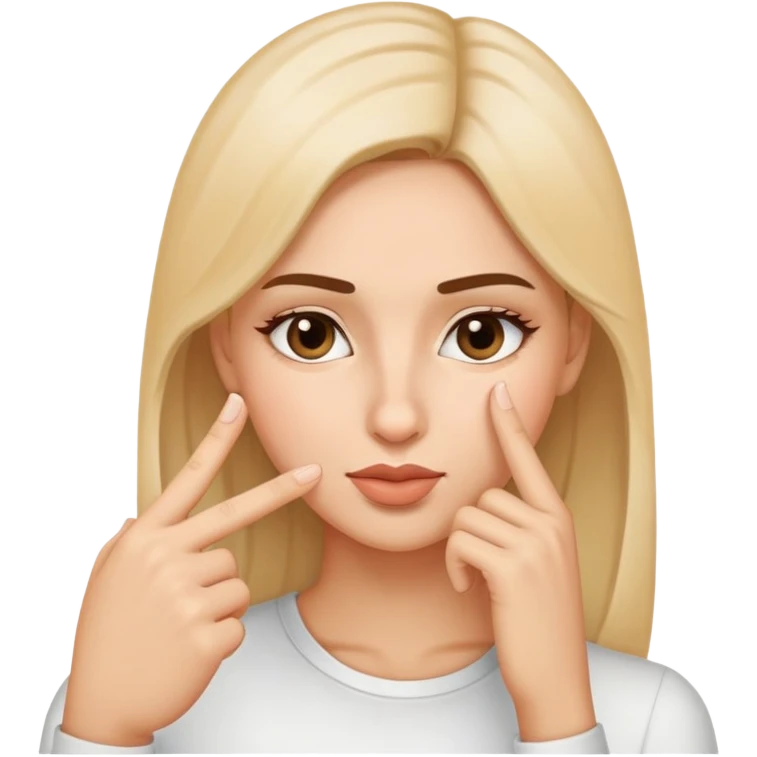 Woman touching her nose with her index fibger emoji