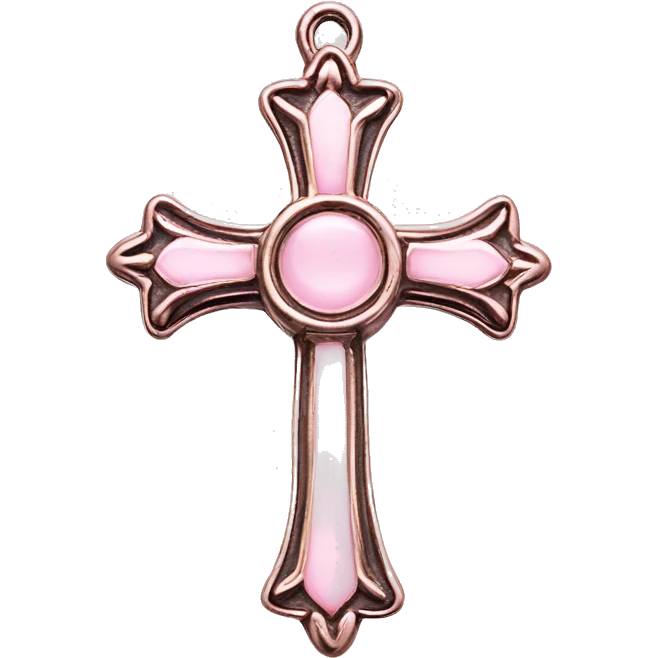 light pink chrome hearts cross emoji