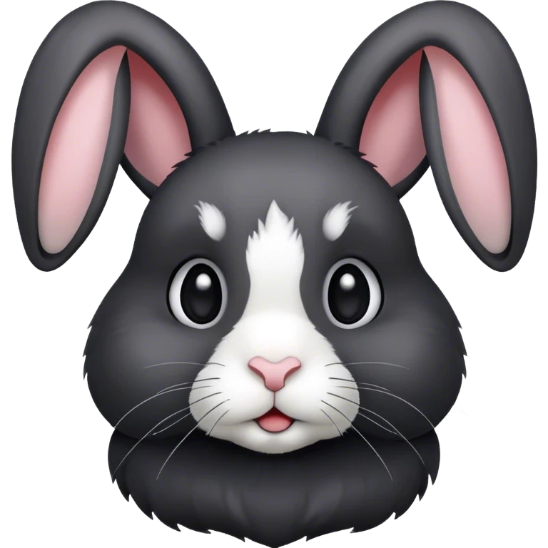 Lapin nain noir nez blanc emoji