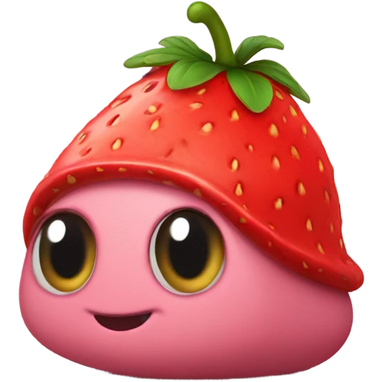 slug wearing a strawberry hat emoji