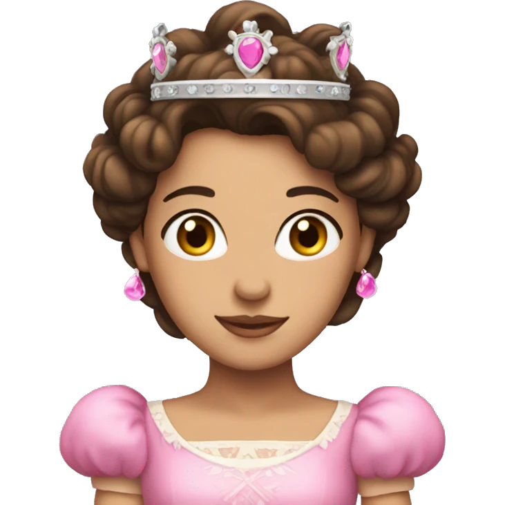Brunette princess with pink crown  emoji