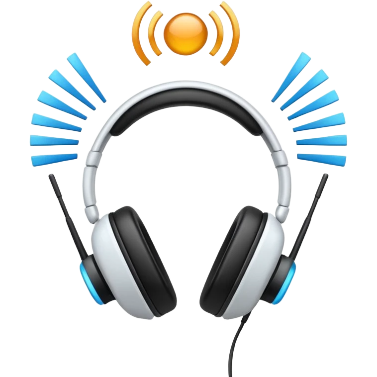 delle cuffie bianche con antenne da alieno emoji